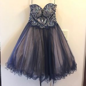 Strapless Terani Couture beaded Bodice Party dress